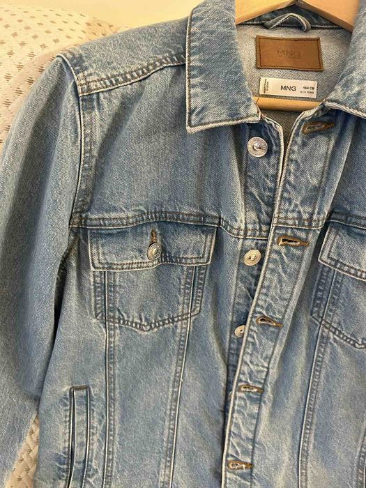 Дънково яке Mango за момче 164 см, блузи Benetton, дънки Reserved