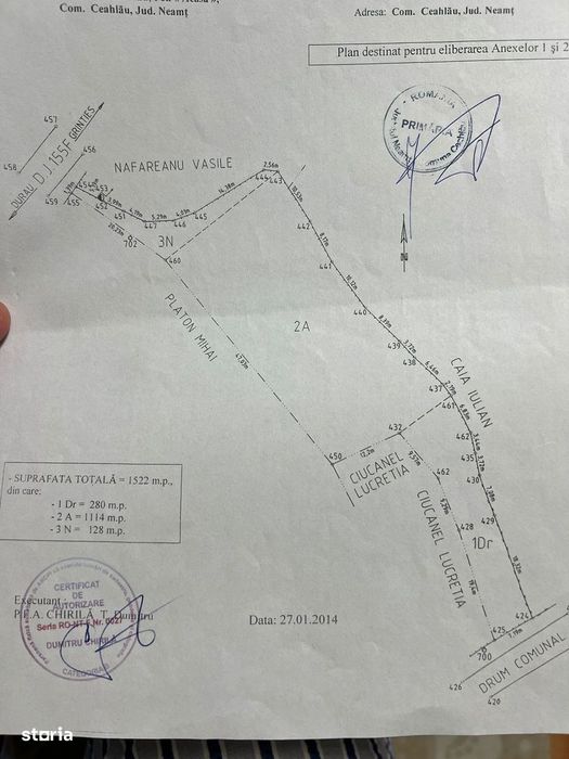 Teren de Vanzare Ceahlau 1522mp Intravilan la 6km de Durau & Lac Bicaz