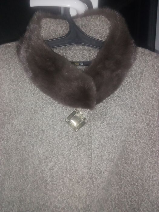 Пальто жағасы қолы норка