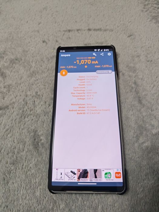 Xperia 1V, 12/256, alb, impecabil, nou