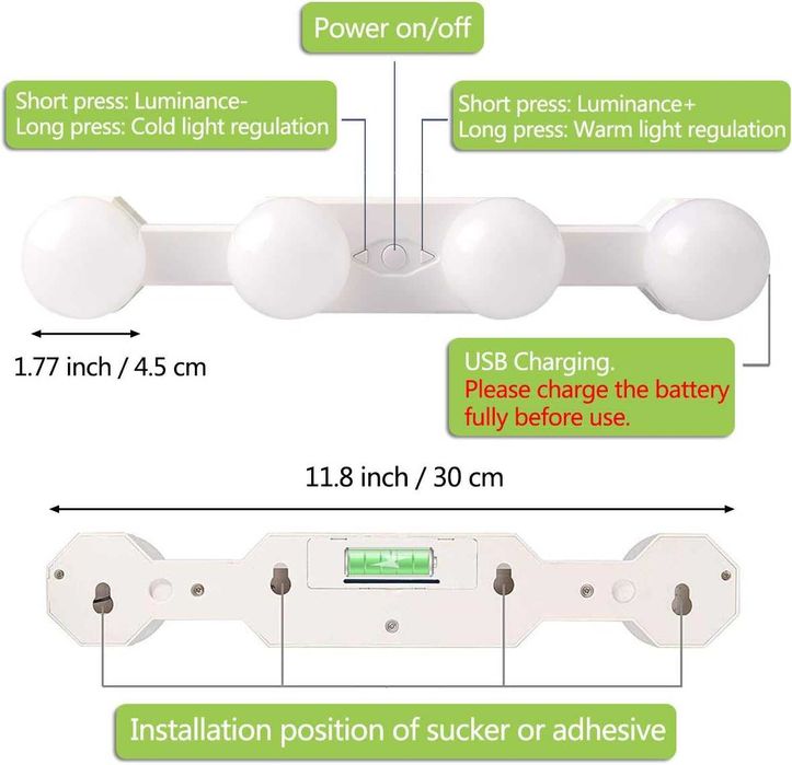 Lumina(rece-calda) cosmetica LED machiaj, USB, REDUS de la 170RON