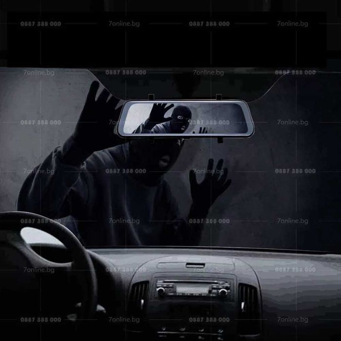 Видеорегистратор огледало с две камери 10" Full HD