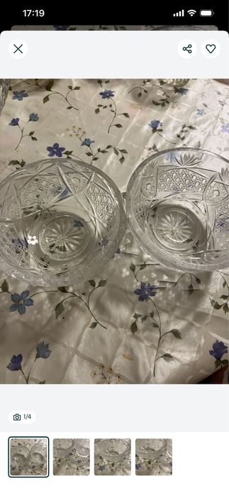 Хрусталь салатница конфетница. 2 шутки 1000.