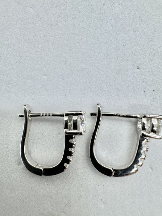 Сребърни обеци с мойсанит (Диамант) 0.5 карата