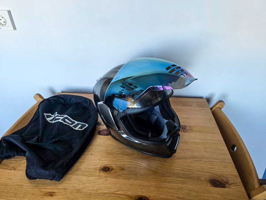 Icon Airflite Quicksilver + Sena SMH5 - Мото каска, размер L