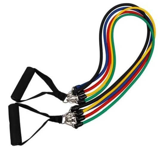 Дебели и здрави фитнес ластици за тренировка комплект 11в1 с чанта