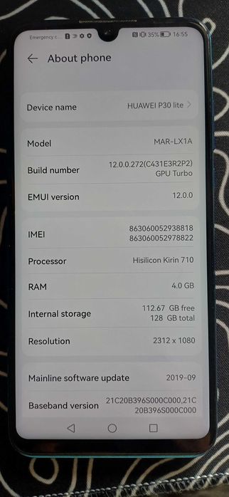 Telefon Huawei P30 Lite perfect funcțional