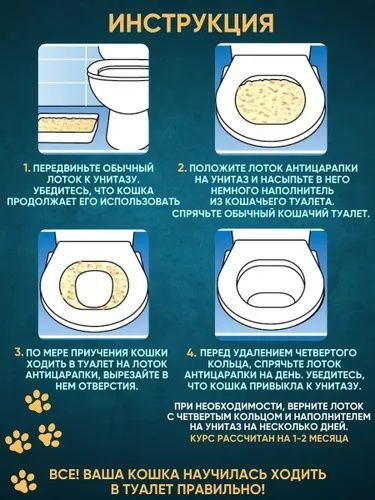 Лоток для кошки приучения к унитазу