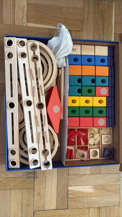 Joc Quadrilla Marble Run Construction Vertigo cu 70 marbles