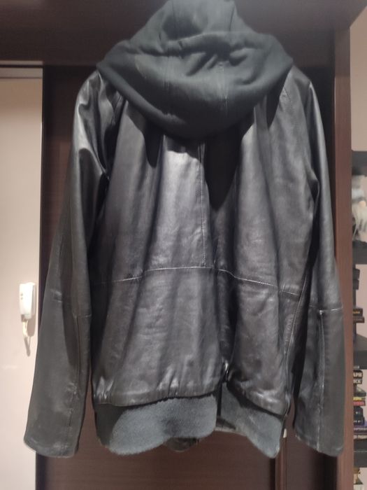 Мъжко яке от естествена кожа Crazy Nation, М размер, обличано 2 пъти