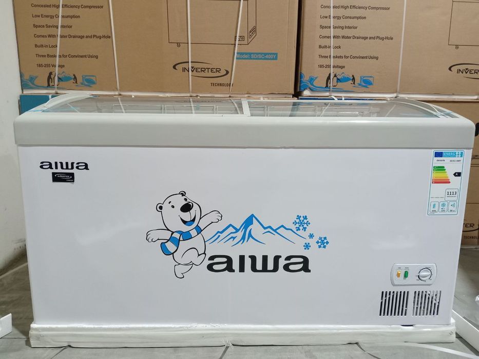 Морозильный ларь-витрина AIWA 400 y (400 л)  Изогнутое Стекло и Супер