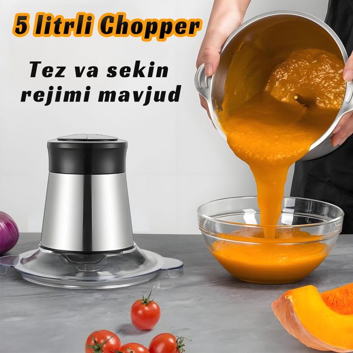 Yangi 5L Zanglamas Po‘lat Chopper