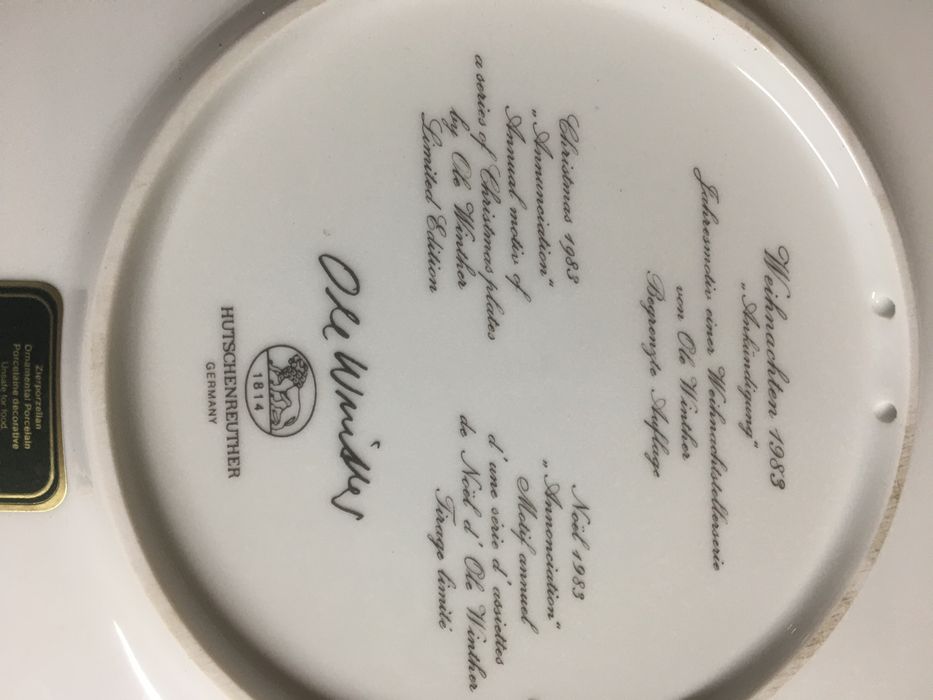 Farfurie portelan HUTSCHENREUTH 1983