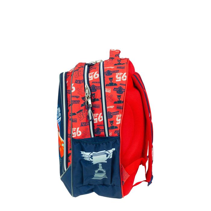 Ghiozdan Scoala Disney Cars Piston Cup, trei compartimente