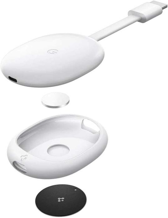 Spigen Silicone Fit кейс за Chromecast with Google TV (2020) – бял