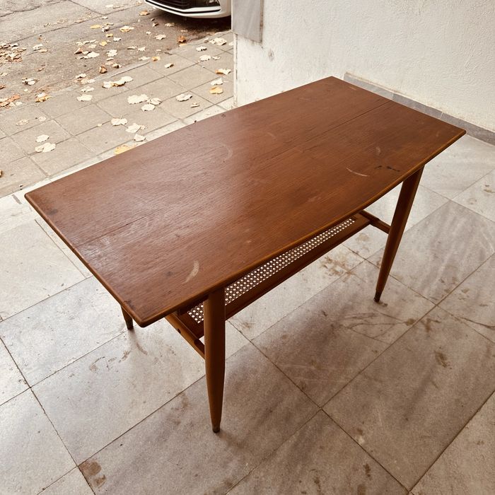 Скандинавска винтидж маса с повдигащ се плот – Mid-Century Modern