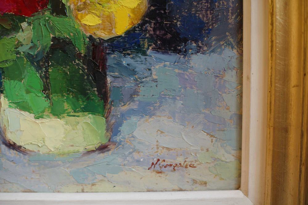 Tablou original N. Gangolea 38,5 x 33 cm ulei pe pânză