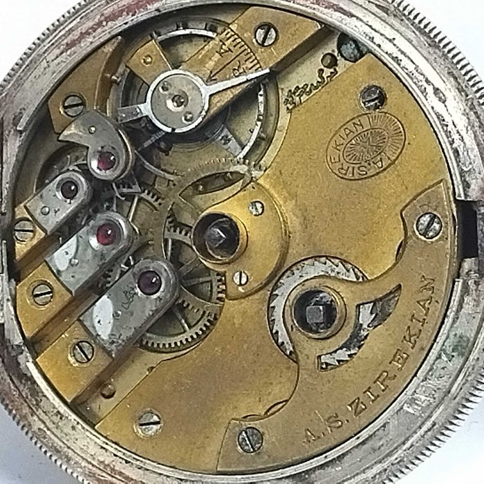 Османски/ турски джобен часовник, сребро, порцеланов циферблат, перфектен, рядък