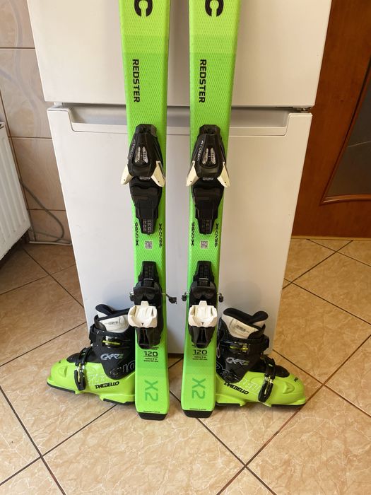 Schiuri copii 120 cm atomic  j2 cu clapari set skiuri