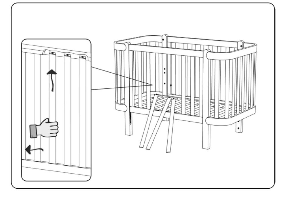 Pătuț Copii "Marvis" + Saltea de Cocos - Calitate Premium