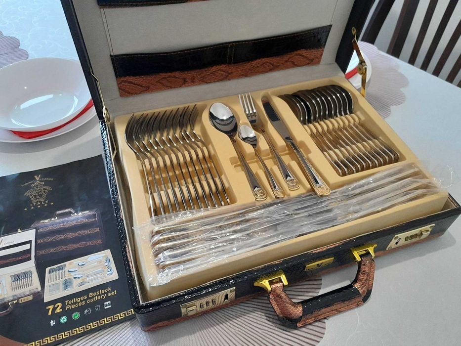 ЧИСТО НОВ Версаче Комплект прибори за хранене 72 части Versave Style