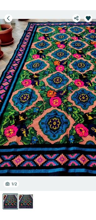 COVOR/LIPIDEU țesut manual din lână naturală.NOU!