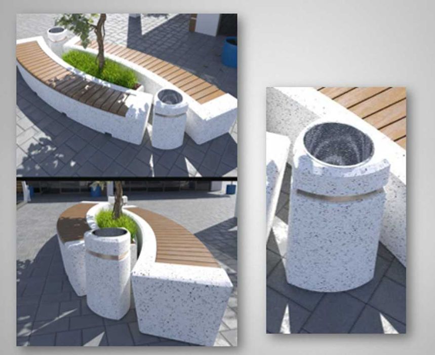 Скамейка мраморная c спинки и без спинки / урна