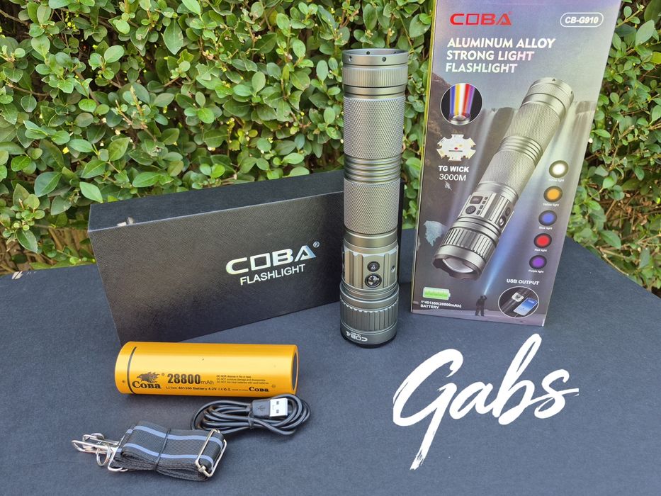 Мощен LED алуминиев фенер COBA CB-G910,TG WICK 3000m 3000м