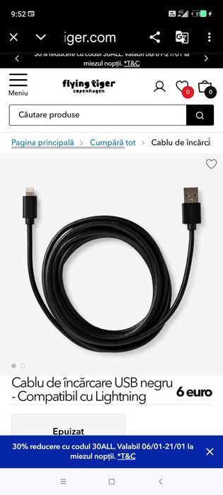 Cablu de alimentare pentru iPhone, 3 metrii