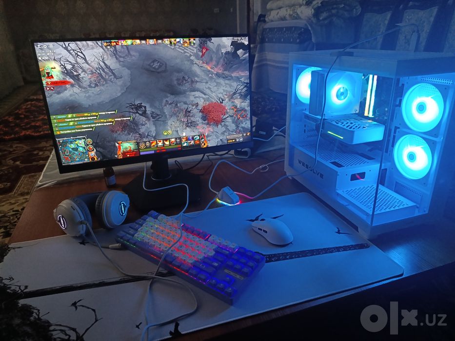 Белый игровой ПК Ryzen 5 7500F / RTX 5060 Ti 8gb/ 16GB DDR5 + Монитор