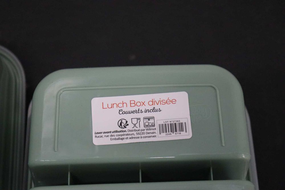 Два броя Разделени кутии за обяд с прибори за хранене х 920мл