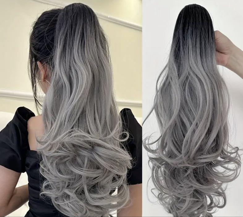 Удължение екстеншън за опашка от синтетична коса със захват шнола