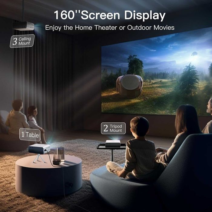 4K LED проектор LYNCAST с WIFI и Bluetooth Вграден Android TV 11