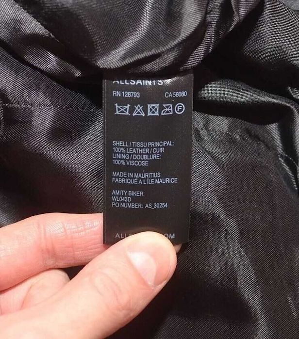 AllSaints Amity Biker Дамско Кожено яке Естествена Кожа Черно/Кафяво M