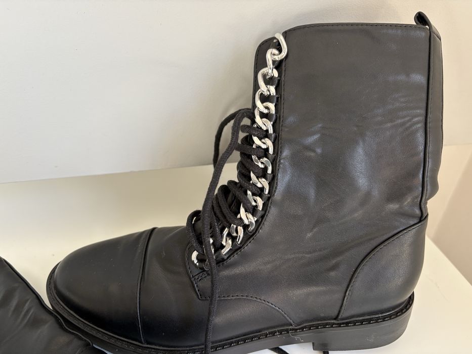 Черни ZARA кожени боти ботуши  Casadei City