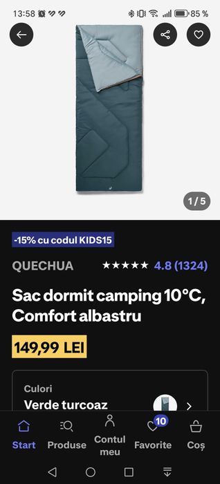 Sac de dormit Quechua de o persoana
