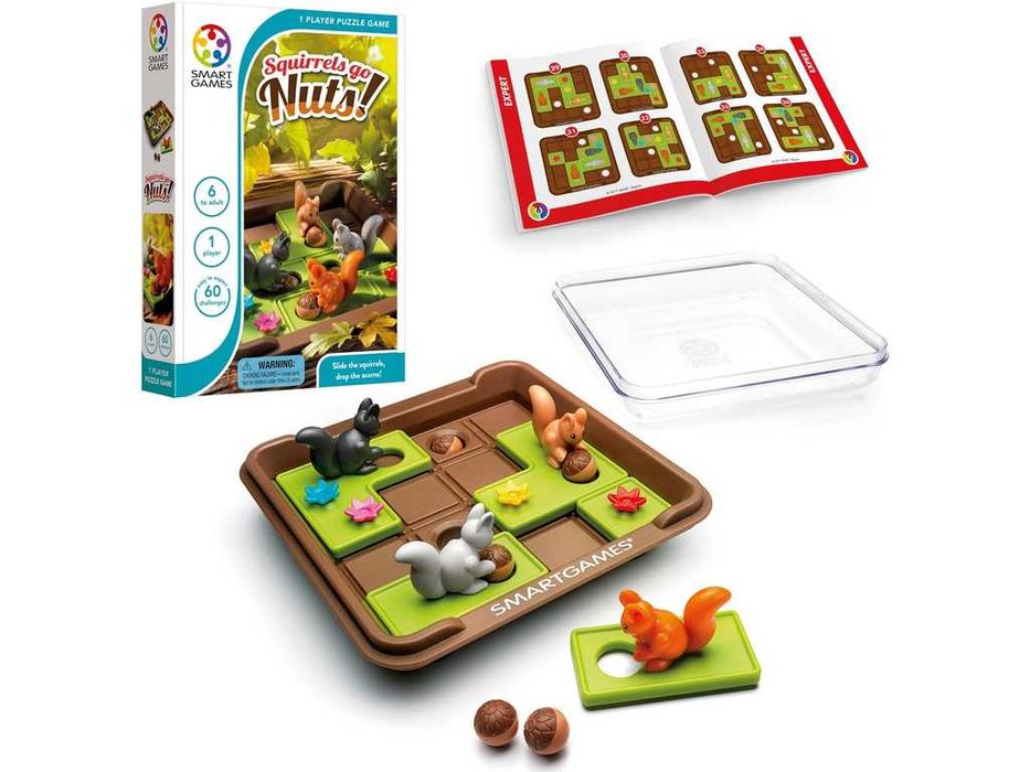 НОВИ! Детска логическа игра Smart Games - Squirrels Go Nuts Катеричките отиват за жълъди