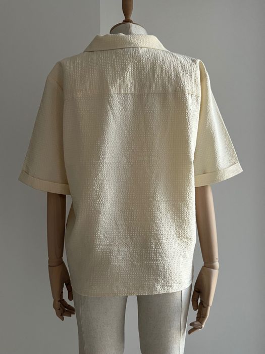 Бежова дамска риза JDY тип тениска, с яка, текстура, р-р L,4, маркова