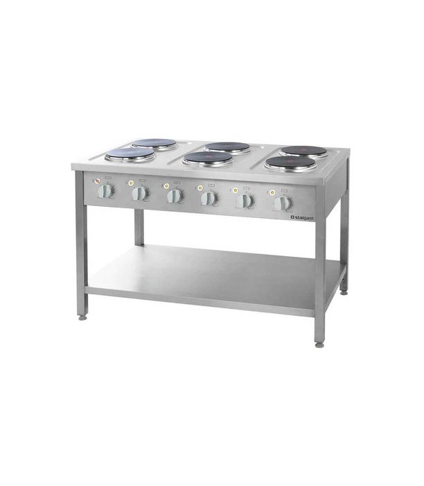 Aragaz profesional electric - 6 plite rotunde, 15.6kW