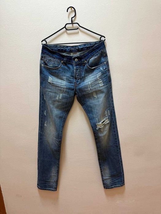 Светлосини slim дънки с изтъркан деним Dolce & Gabbana