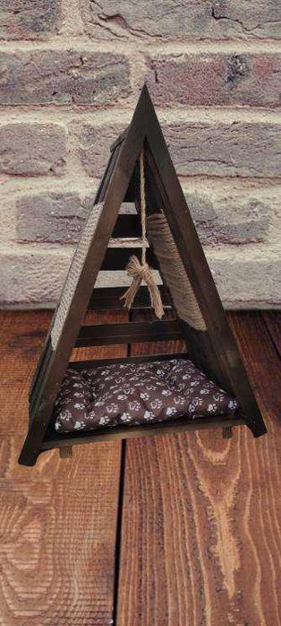 Дървено иглу за куче и коте Легло за котки и кучета