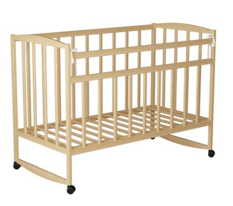 Кроватка детская (колеса/качалка) с откидной планкой