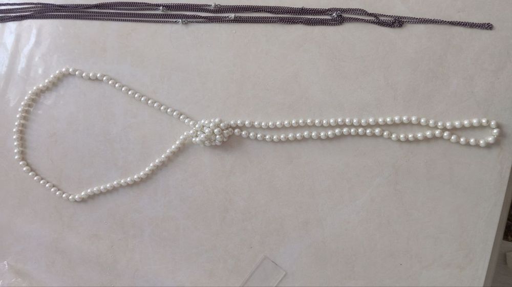 Жемчужные бусы, длинные. Новые.