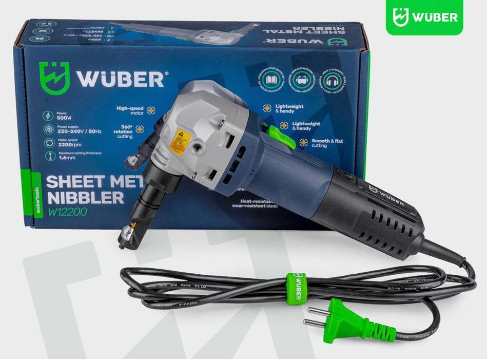 Foarfecă electrică pentru tablă 500W, 1.6 mm, 2200 RPM Wuber