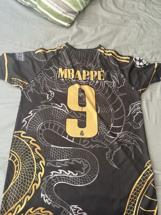 Tricou negru Real Madrid dragon