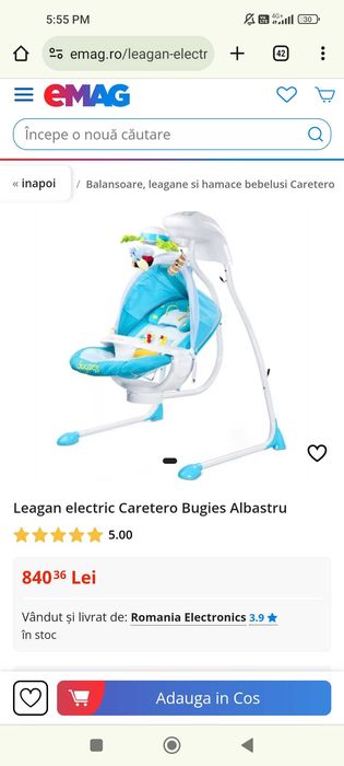 Leagan electric bebeb