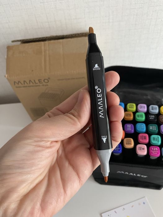 Комплект 40 двустранни алкохолни маркера с чанта Maaleo