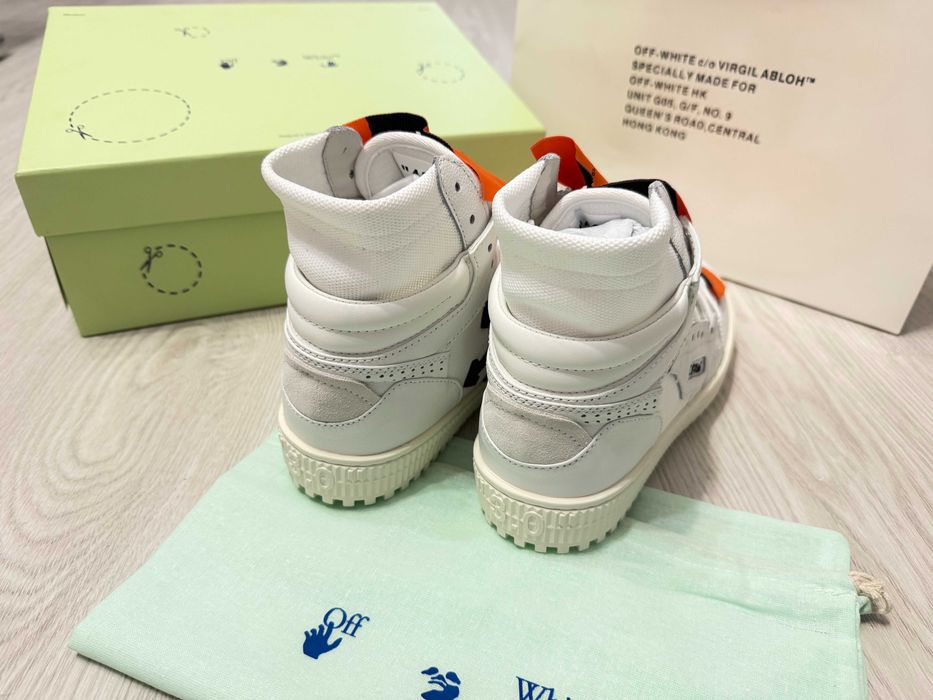 Adidasi OFF WHITE Court 3.0 - High White SNEAKERS Premium din Piele Full Box NOI