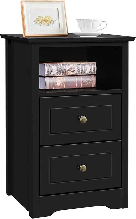 Noptiera moderna cu sertare si spatiu depozitare |R 591763 Black