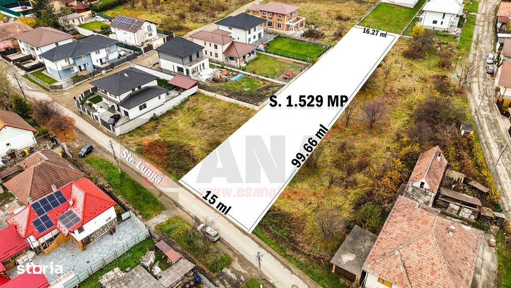 Teren Intravilan, deschidere la asfalt, 1.529 mp, utilitati |SkyView